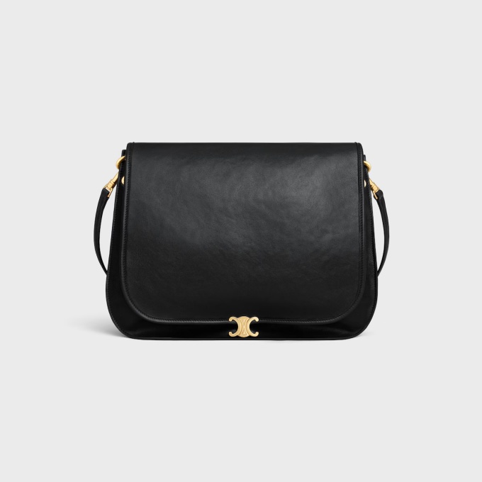 celine soft triomphe besace natural grain leather shoulder bag
